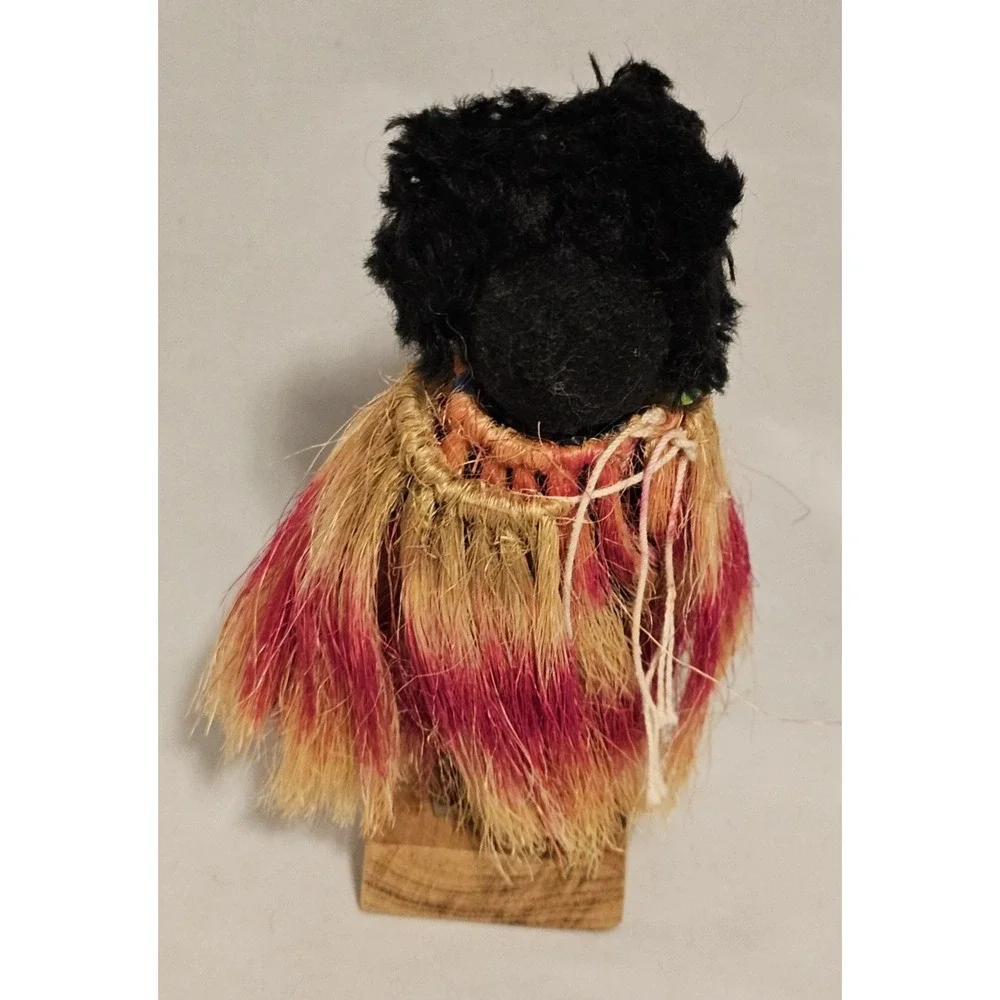 Vintage Hard Plastic Fijian Tribal Doll 7.5